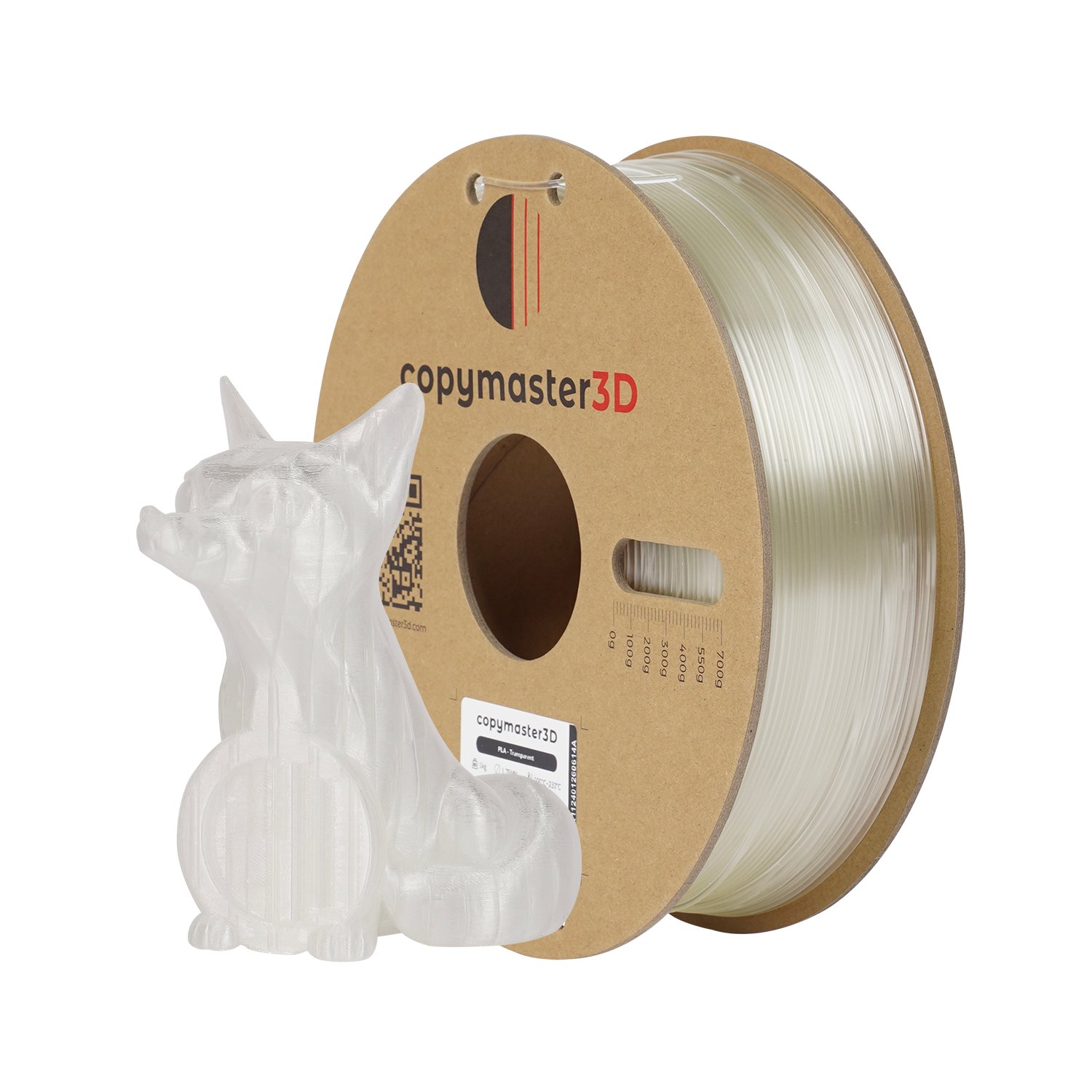 Copymaster3D PLA filament 1,75 mm 1 kg – prozirni